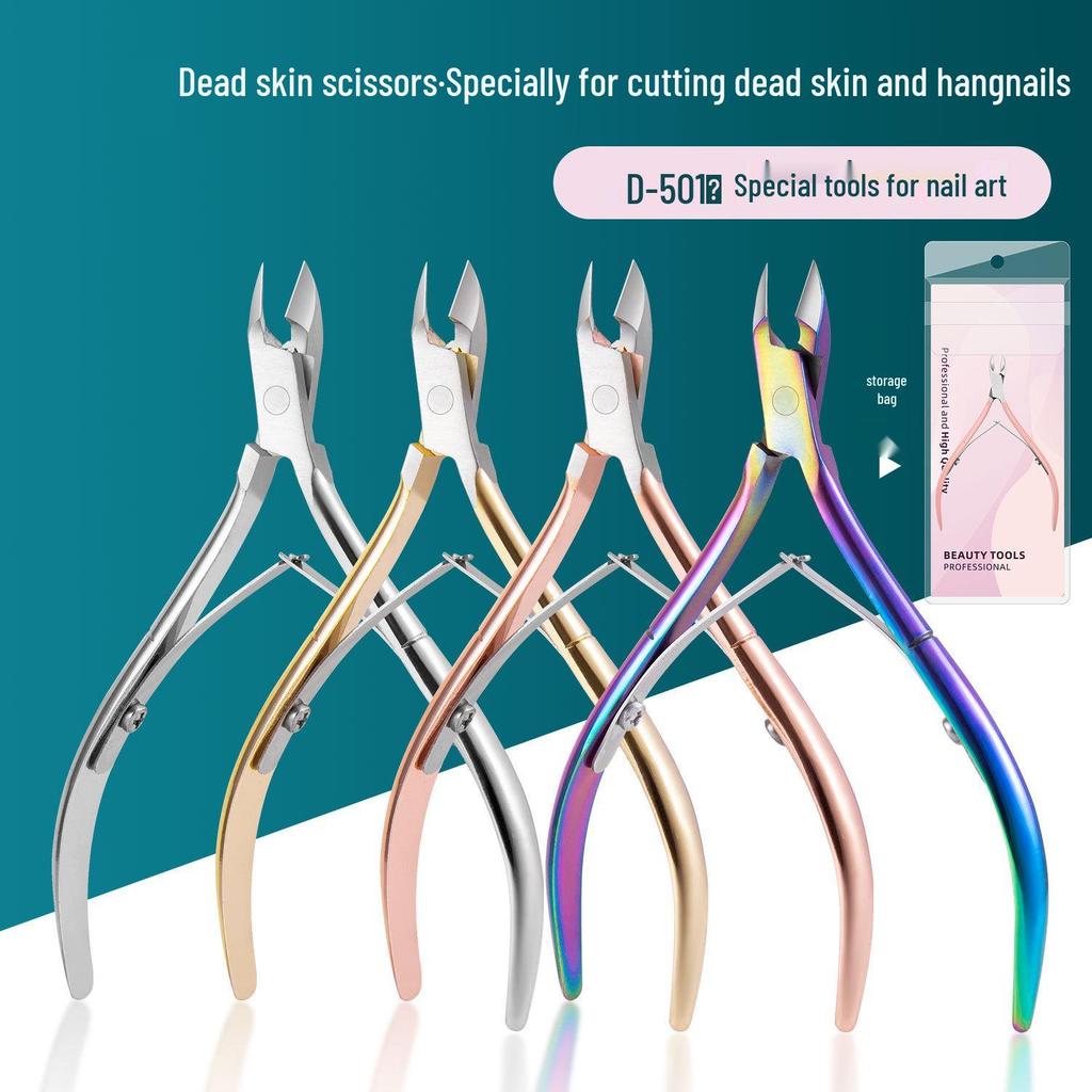 D501 Stainless Steel Cuticle Nipper & Hangnail Remover Set - Gray Manicure Tool