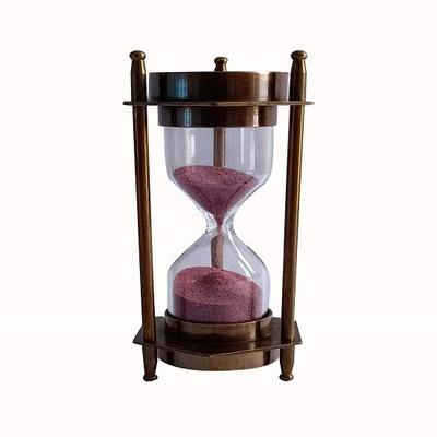 Sanduhr aus Messing für 3 Minuten, mit maritimem Messingkompass, rustikale Heimdekoration, Geschenke, 13,97 cm