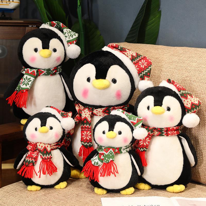 Cute Christmas Goose Plush Toy with Scarf & Hat - Soothing Doll Gift for Kids