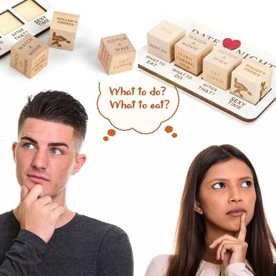 Date Night Dice Wooden Romantic Couples Game with 6 Intimate Scenes Unique Gift for Valentine's Day Anniversary And Couples Therapy