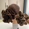 Leopard Print Satin Color Block Scrunchie Headband for Versatile Bun Styles