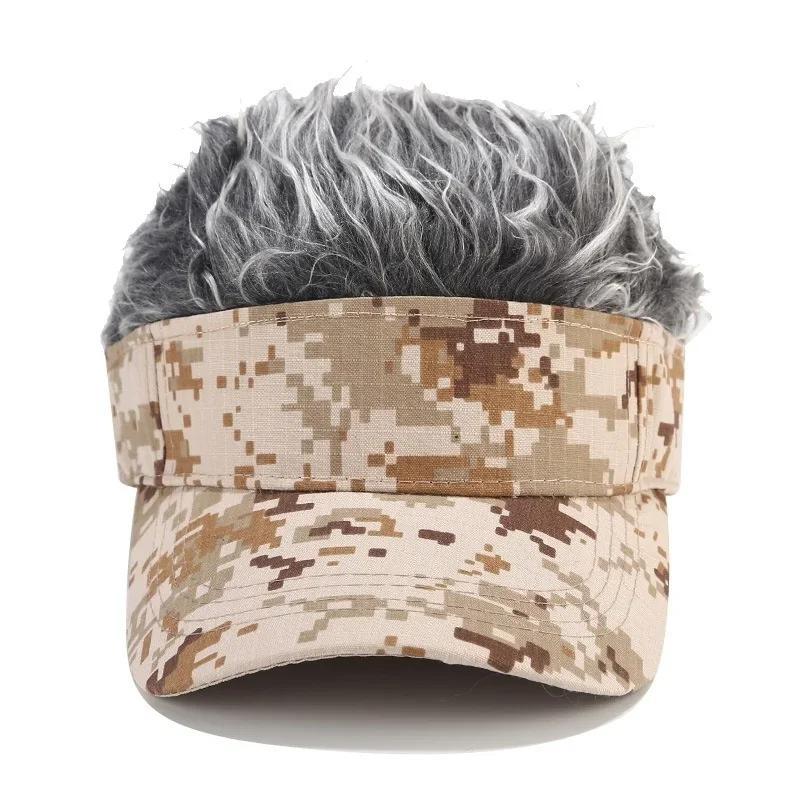 Men Wig Camouflage Cap Fashion Casual Golf Baseball Cap Adjustable Snapback Hats Hip Hop Hat