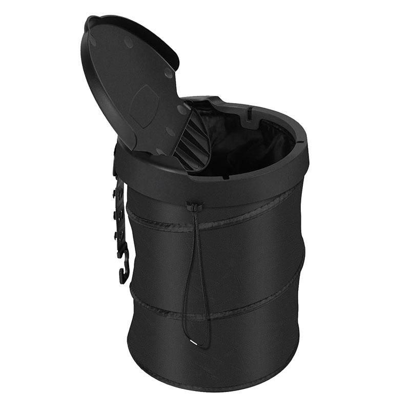 Nylon Foldable Automotive Waste Container Storage Adhesive Car Trash Bag for Back Seat Hanging 16*20.5cm чёрный