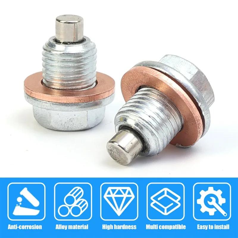 1/2/5set Magnetic Oil Drain Plug M12*1.25 Screw Gasket Set Car Engine Accessories for Most Infiniti Exus Nissan Scion Toyota
