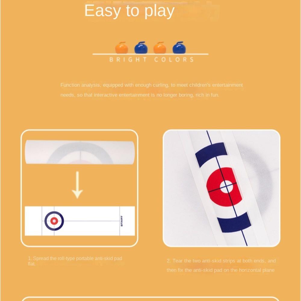 1 Set with 8 Rollers Tabletop Curling Game Foldable Shuffleboard Curling Game   Travel