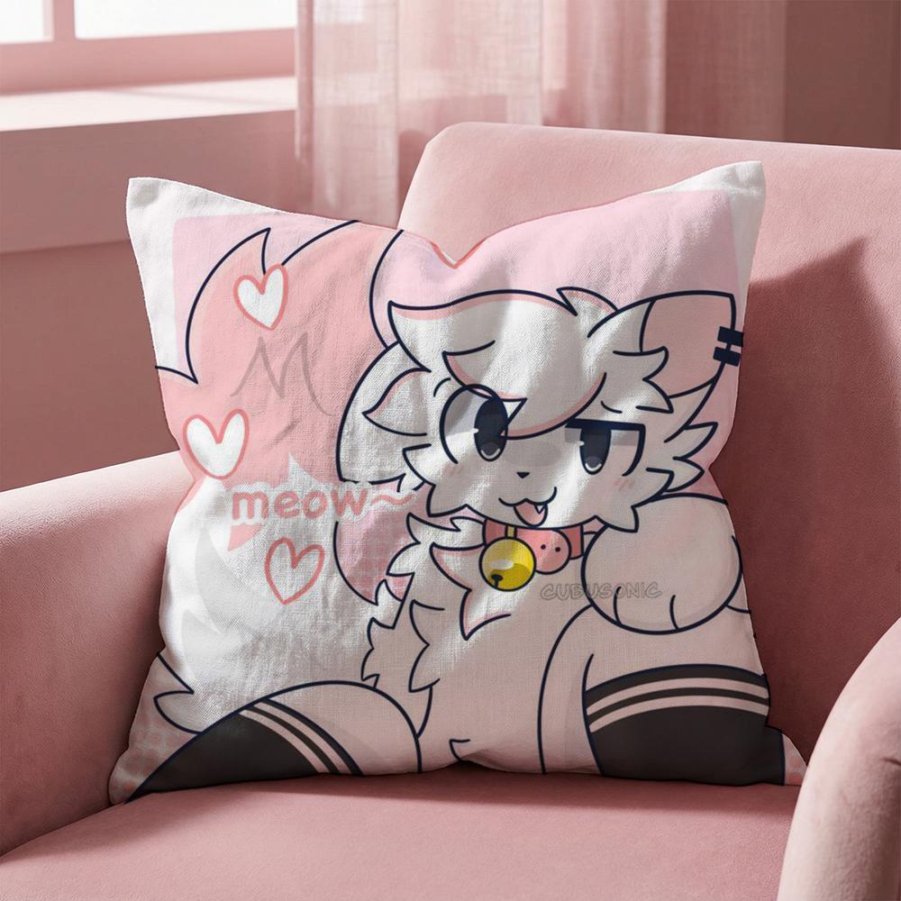 B-Boykisser Silly Cat Cute Cushion Cover Multi-Scene Pillow Cover for Home & Car - Reversible, Soft & Durable for Daily Use