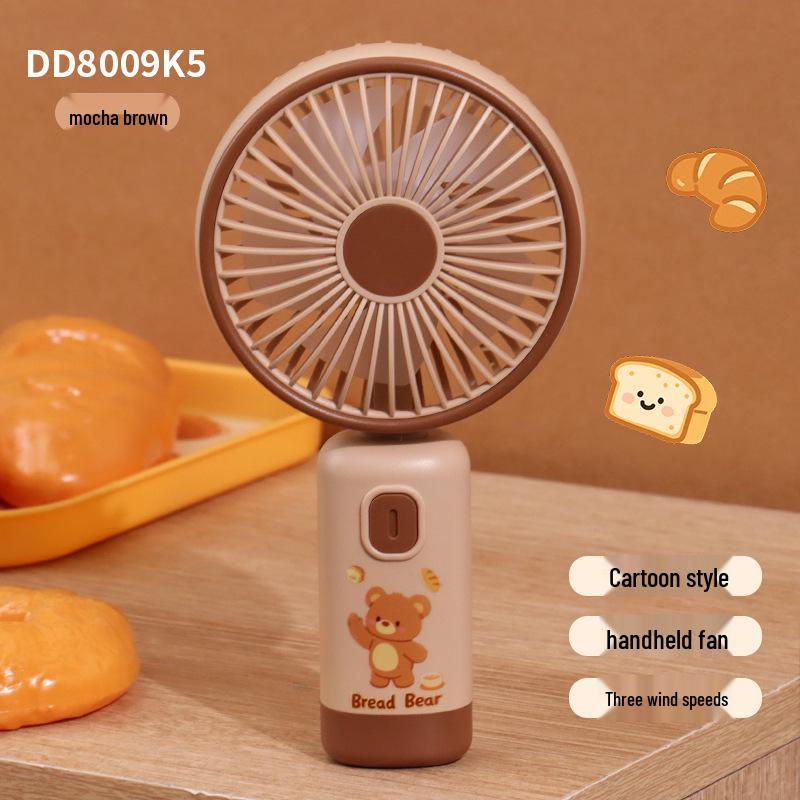 

Cute Cartoon USB Rechargeable Mini Fan - Silent, Portable Handheld for Outdoor Summer Use Box Packaging + USB Charging Cable