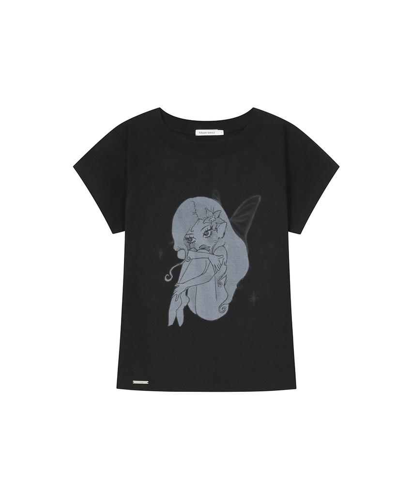 MISEKI SEOUL Hannah Fairy Raglan Short Sleeve Black