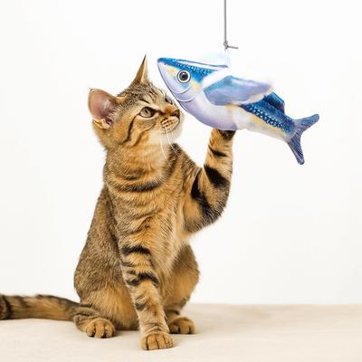 Plush Interactive Cat Toys Fish Shaped No Flying Flapping Fish Cat Toys Lightweight Colorful Interactive Cat Kicker Toy