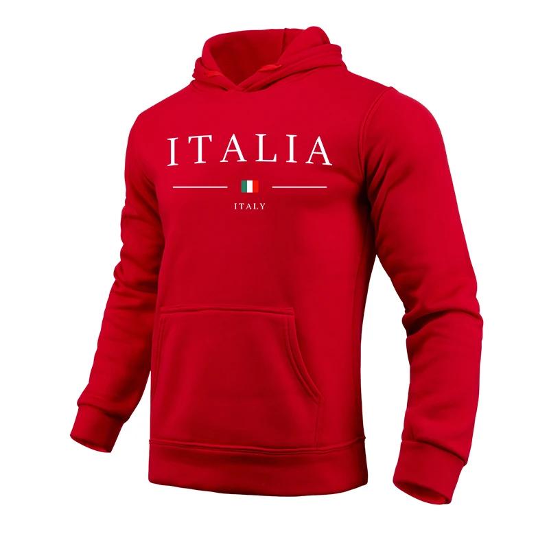 Italy Fashion Hoodies for Men High Quality Hooded Long Sleevd Sweatshirts All Season Daily Casual Sports Pullover Fitness Top