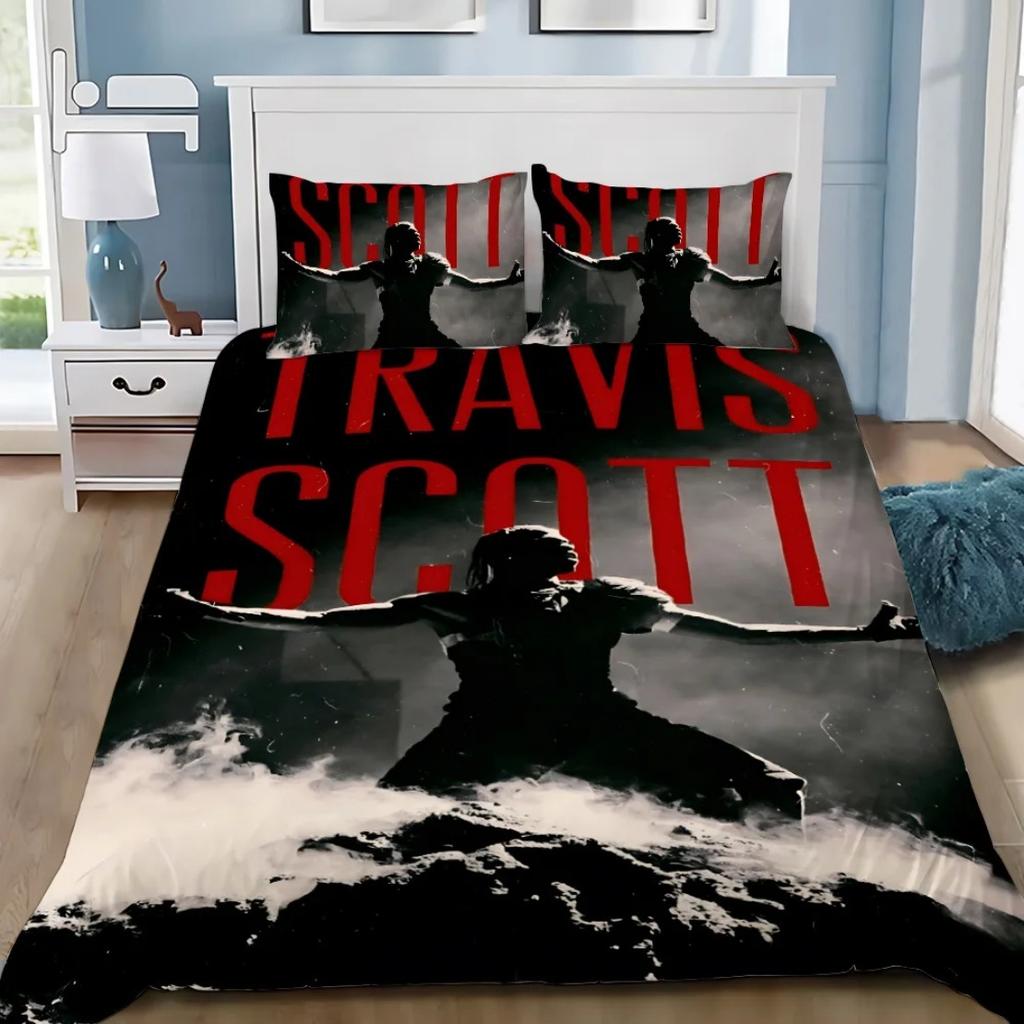Rapper T-Travis Scott Jack Bedding Set Rapper Duvet Cover Pillowcase Adult Boy Girl Bedroom Decoration Children Single Double