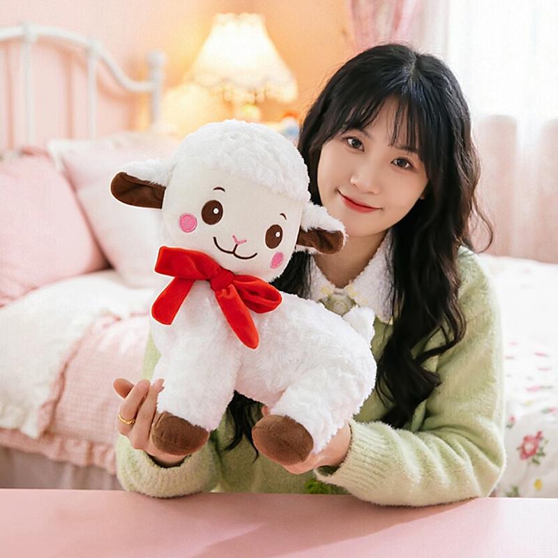 Cute Little Lamb Plush Doll – Soft Pillow & Healing Toy for Girls' Birthday Gift