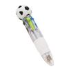 Multicolor Ink Ballpoint Pen with Soccer Ball Top Retractable Multi Function Writing Tool for Office School Supplies