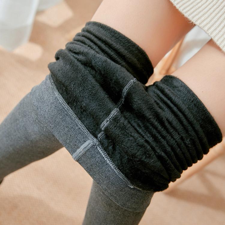 

Леггинсы в вертикальную полоску из флиса и утолщенной хлопковой нити 200 г с термобрюками для женщин