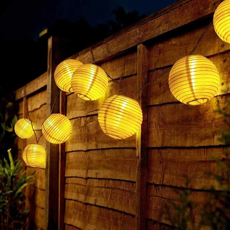 Wasserdichte Laterne Lichterkette 6,5 m 30 LED Solar-Außenlampe Weihnachtsgirlande zum Jäten Hausgarten-Dekor