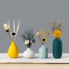 Jinlongxing Ceramic Car Vase Set with Dried Flowers