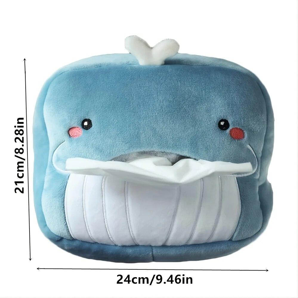 1pc Cute Cartoon Car Tissue Box Plush Napkin Holder Universal Auto Home Room Paper Case Animal Decoration Bracket
