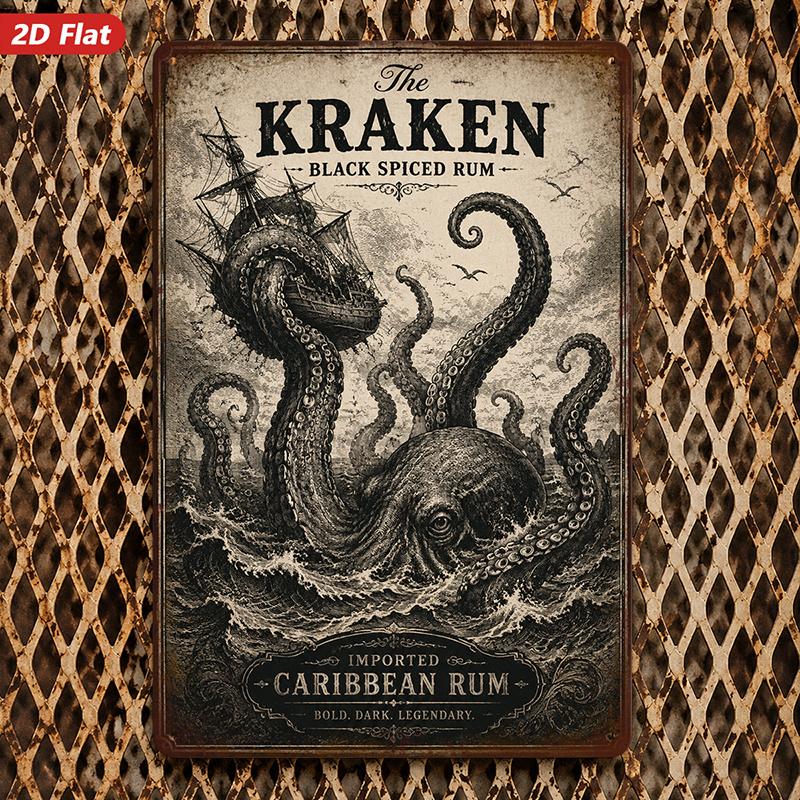 Kraken Siyah Baharatlı Rom Metal Tabela