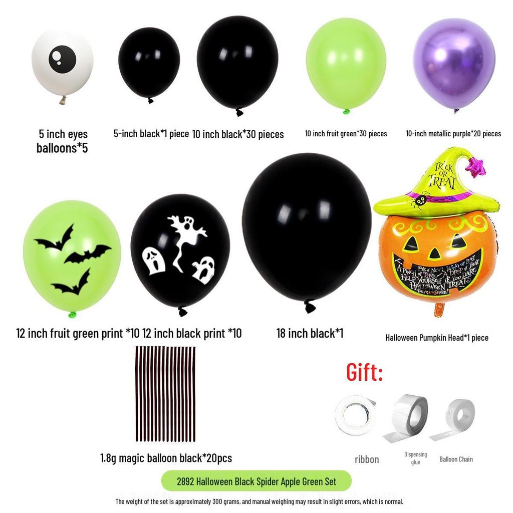 Halloween Spider 10-inch Round Latex Party Balloons - Carnival Decorations