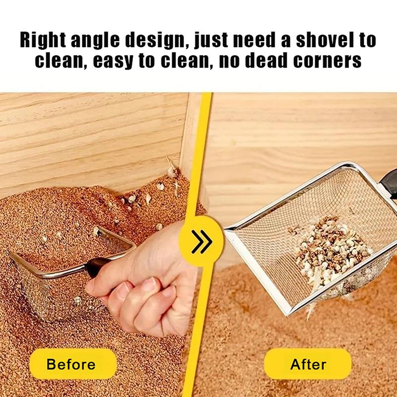 Durable Stainless Steel Litter Scooper - Ergonomic And Easy To Clean For Cats & Dogs, Heavy-Duty & Sleek Design 1Pc