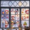 9 Sheets Christmas Window Clings Cute Santa Snowman Reindeer Merry Christmas Glass Stickers Winter Wonderland Window Decals