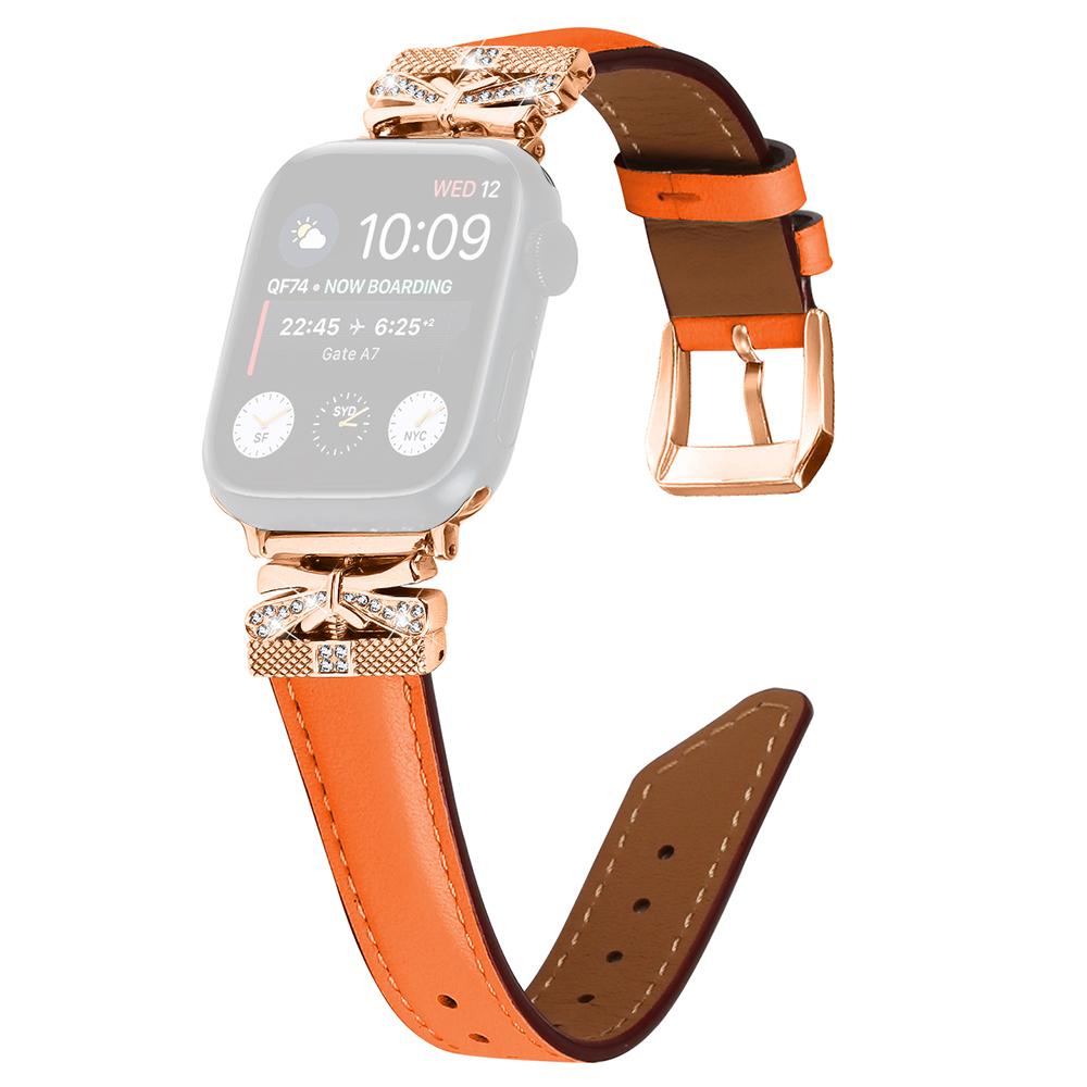 

Watch Strap for Apple Watch Series 10 42mm/9 8 7 41mm/SE (2023) SE (2022) SE 6 5 4 40mm/3 2 1 38mm Rose Gold Buckle Smart Watch Strap Orange