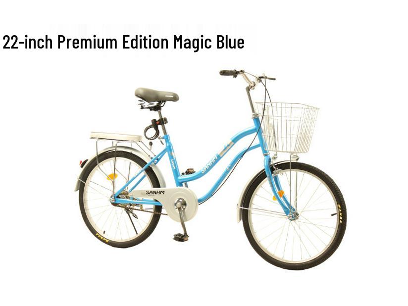 22-inch Unisex Bicycle for Commuting and Student Use - Lightweight, Medium and Large Sizes, Suitable for Cycling