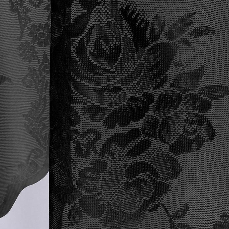 Polyester Lace Window Curtain Elegant Tasseled Lace Weaving Designing Curtains to Any Space Decoration Short Drape