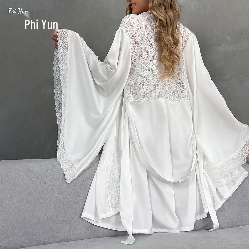 Women's Satin Bathrobe & Pajama Set 850 - Sexy & Loose Fit Homewear