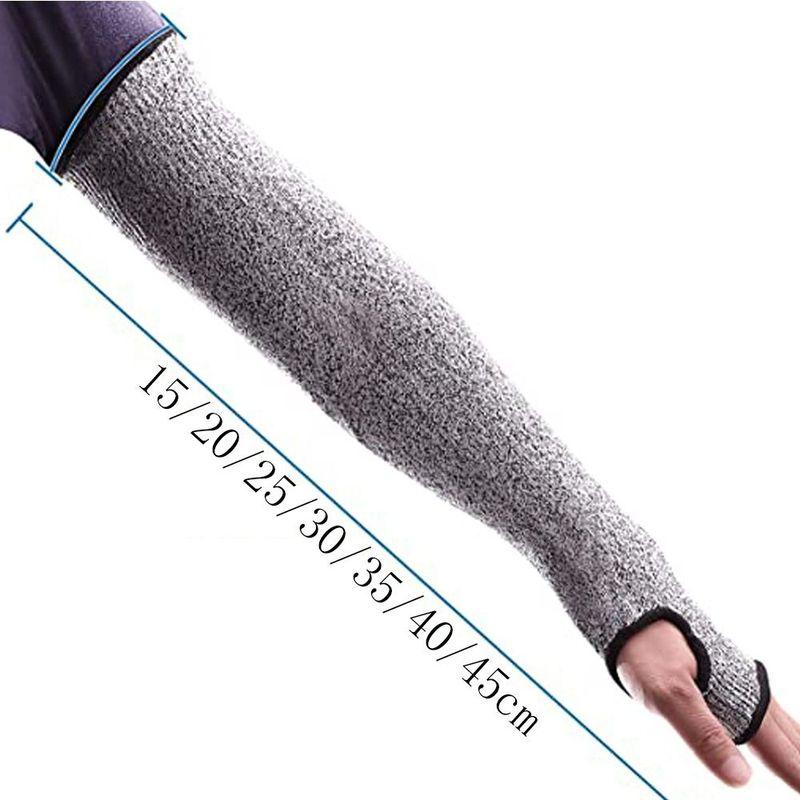 Agujero para el pulgar 5 HPPE Resistente al corte Manga para el brazo a Prueba de mordeduras Antiabrasión Protector de seguridad Manga para el brazo 15/20/25/30/35/40/45cm