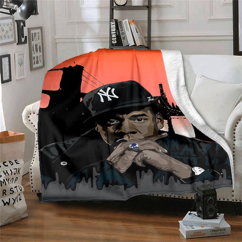 Jay-Z Flannel Blanket Soft All-Season Throw, Design for Camping, Car Travel, Hiking Sofa, Bed, Office Perfect Gift for Parties