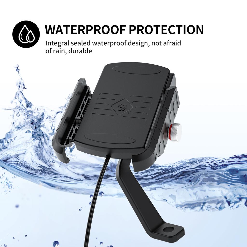 15W Phone Wireless Charge Bracket Extension Bracket Black B For Moto Scooter