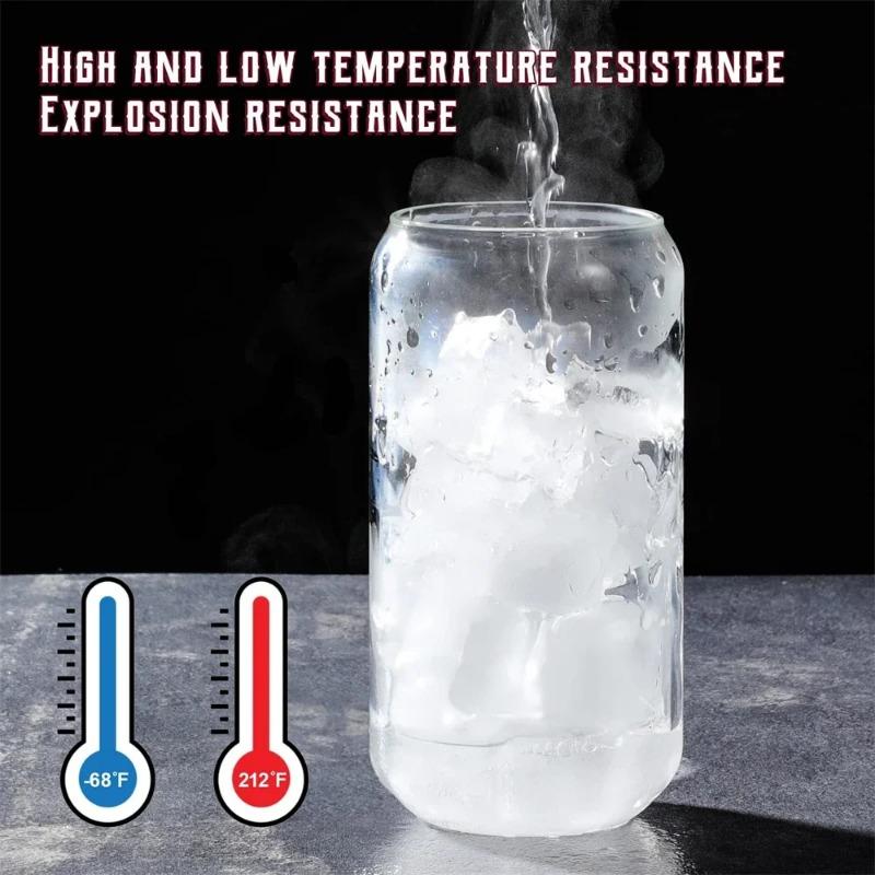 Coca Cola Cup Bamboo Cap Glass Cold Drink Juice Beer Ice American Cup High Borosilicate Coffee Milk Tea Cup