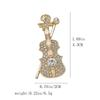 Creative Design Gold Color Crystal VIOLIN Pearl Brooches for Women Temperament Enfashion Zircon Pins Jewelry Suit Accessories