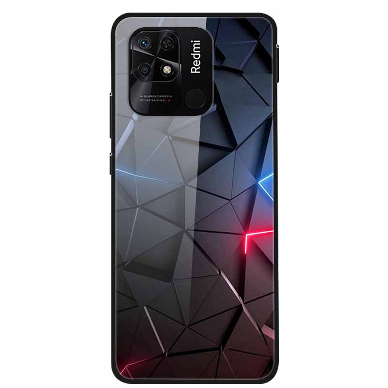For Redmi 10C Case Luxury Tempered Glass Back Cover Hard Case For Xiaomi Redmi 10C 10 C Capa Redmi10C Shockproof Funda Coque