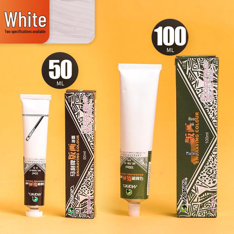 Mali Oil-Based & Water-Washable Printmaking Ink Set: 100ml Colored Ink & 50ml Engraving Pigment