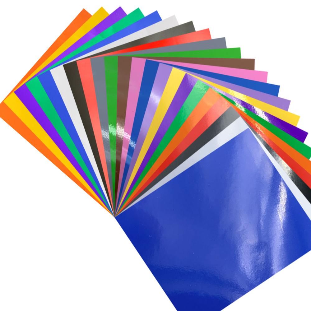 

23 Assorted Colors 12 x10 Bundle Adhesive Vinyl Sheets for Decor Sticker Weeding Craft Cutter Printers Letters Car Decal Film 30cm x 25cm