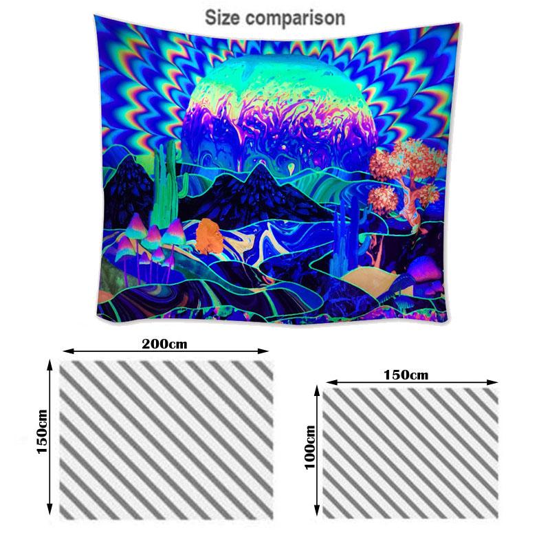 UV Fluorescent Tapestry Starry Sky Print Wall Hanging Art Home Decor