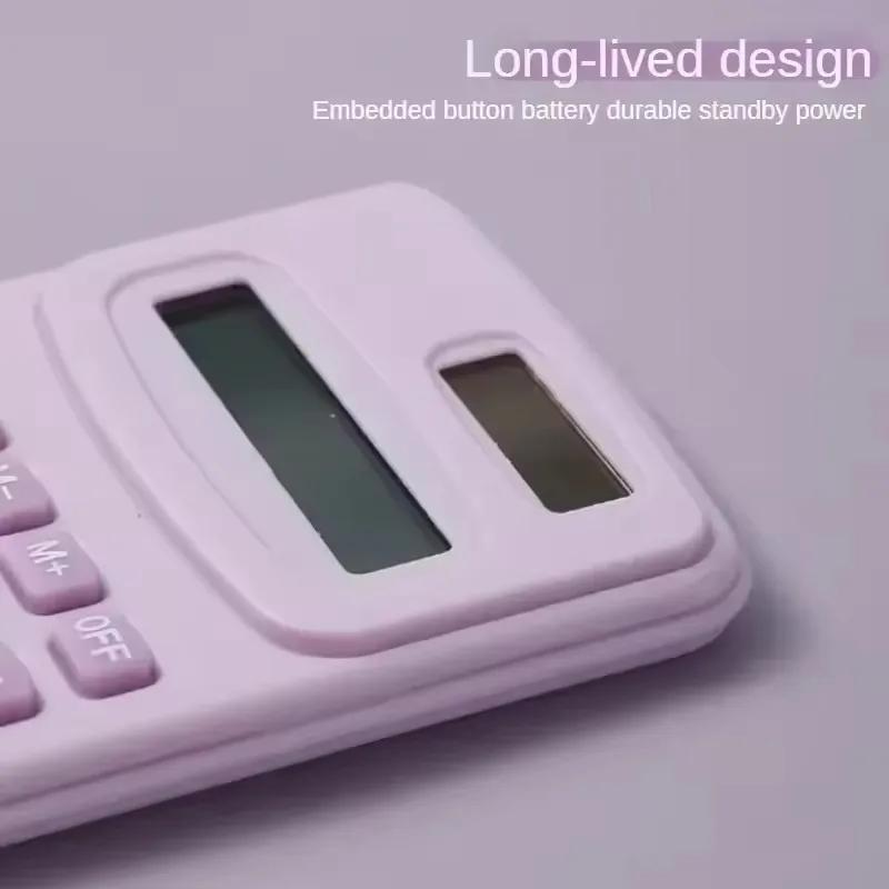 1Pc Small Solar Calculator Portable Calculator Cute 8 Digits LCD Electronic Home Office Calculator for Primary School Calculator