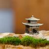 Retro Brass Chinese Ancient Architecture Miniature Model Micro Landscape Rockery Ancient Pavilion Bonsai Fishtank Ornament Decor