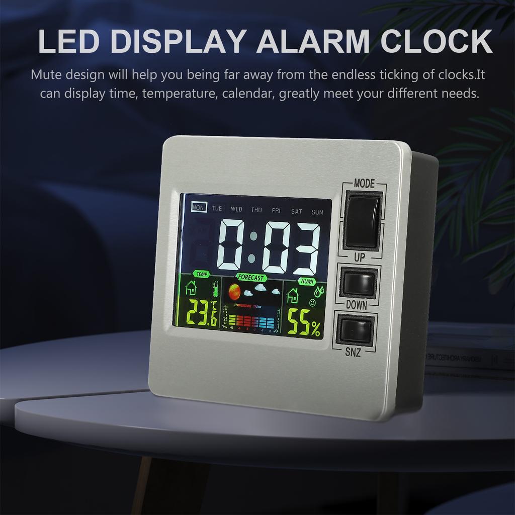Large Display Digital Led Clock Mute Design Bright Screen Alarm Clock Desk Clock Wall Hanging Clock Indoor Temperature Clock