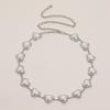 Women's High-end Waist Chain Sweet Pearl Love Waist Chain Exquisite and Elegant Rhinestone Sweet Metal Waist Chain
