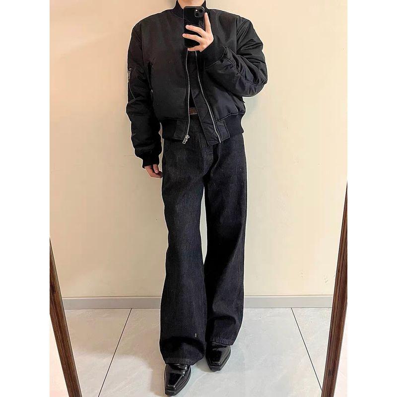 

Cabbage Coke Black Red Ear Narrow Red Edge Original Cattle Straight-leg Slightly Wide Leg A- line Cleanfit Denim Raw Black 2XL