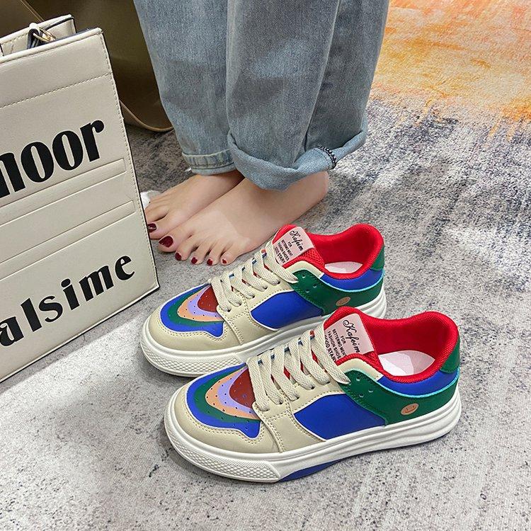 New Women's Shoes White Shoes Breathable Platform Muffin Sneakers Stitching Casual Women's Shoes