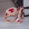 Romantic Couple Rings for Lover's Fashion Men Ring Cute Women Zircon Rhinestones Rings Set Wedding Band