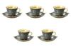 Set of 5 Seigaiha Coffee Cups and Saucers X 9 X Cups and Saucers Setomonohonpo [12 6.7cm, 210cc]