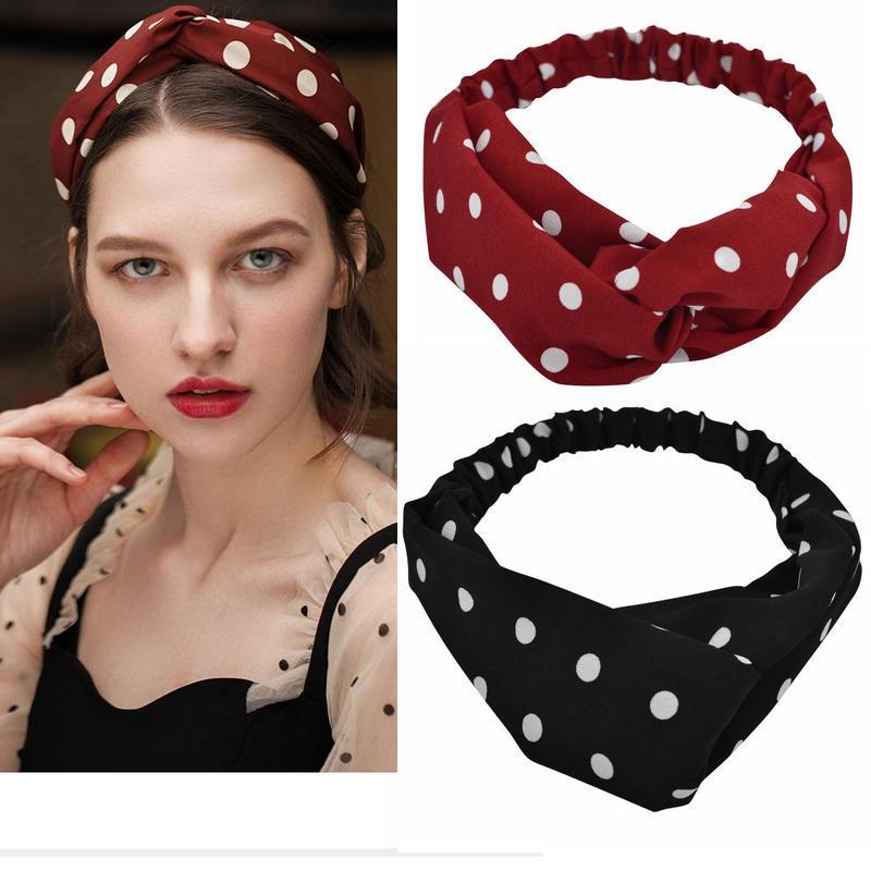 

Polka Dot Hair Accessory Set: Face Wash Headband, Mask Holder, Hair Tie, and Clip.