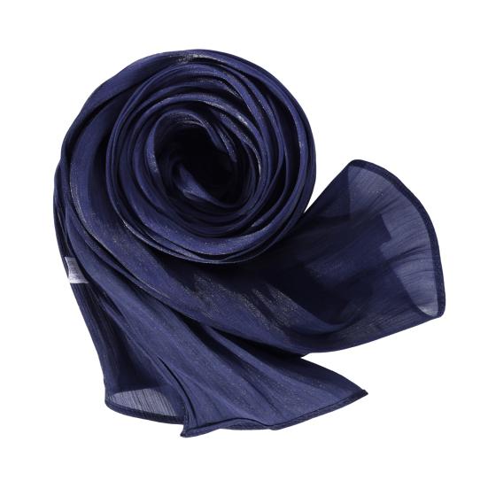 Women Turban Large Size Long Scarf Satin Crepe Fabric Breathable Soft Sheen Headscarf Vacation Photography Sun Protection Shawl