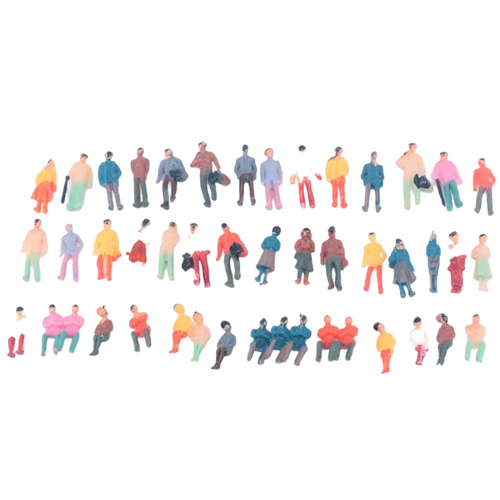 100Pcs People Figures Model 1:50 1:75 1:100 Scale Architectural Painted Models Human Scale Model Mixed Color ABS People Figures