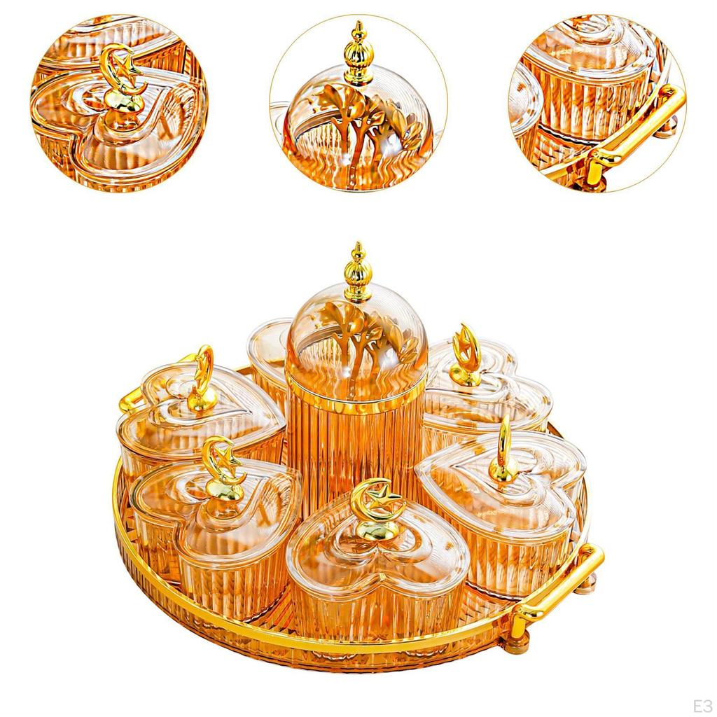 Dried Fruit Plate Appetizer Candy Nuts Dish Divided Serving Dishes for Dining Room